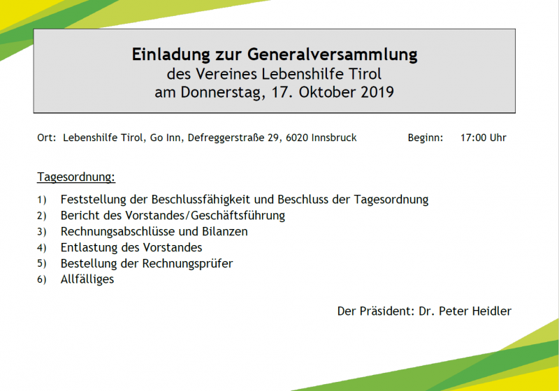 Flyer Generalversammlung 2019